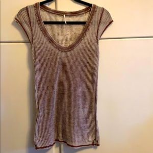 Free people Waffle knit t-shirt